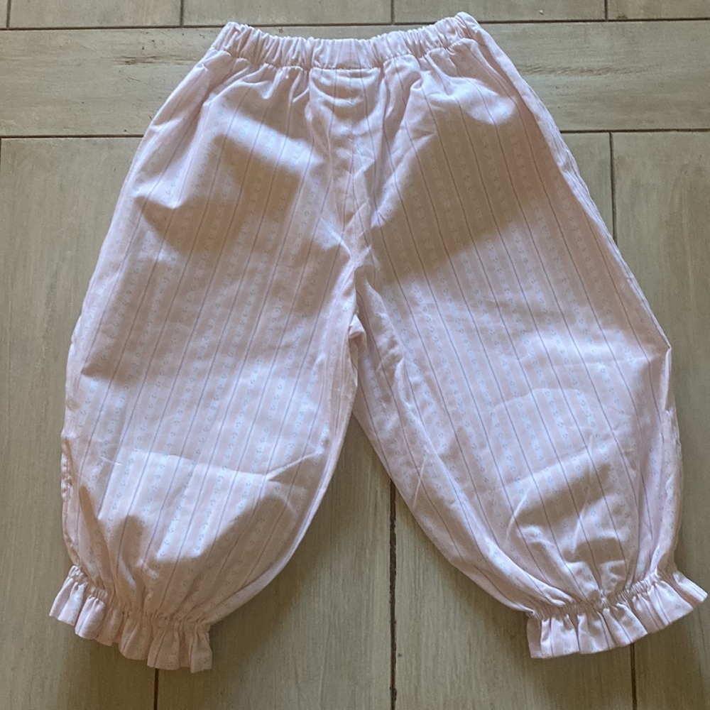 ๐ ALICE KATHLEEN Pink White Stripe Flower Balloon Pants 18 Months ๐ - Picture 3 of 3